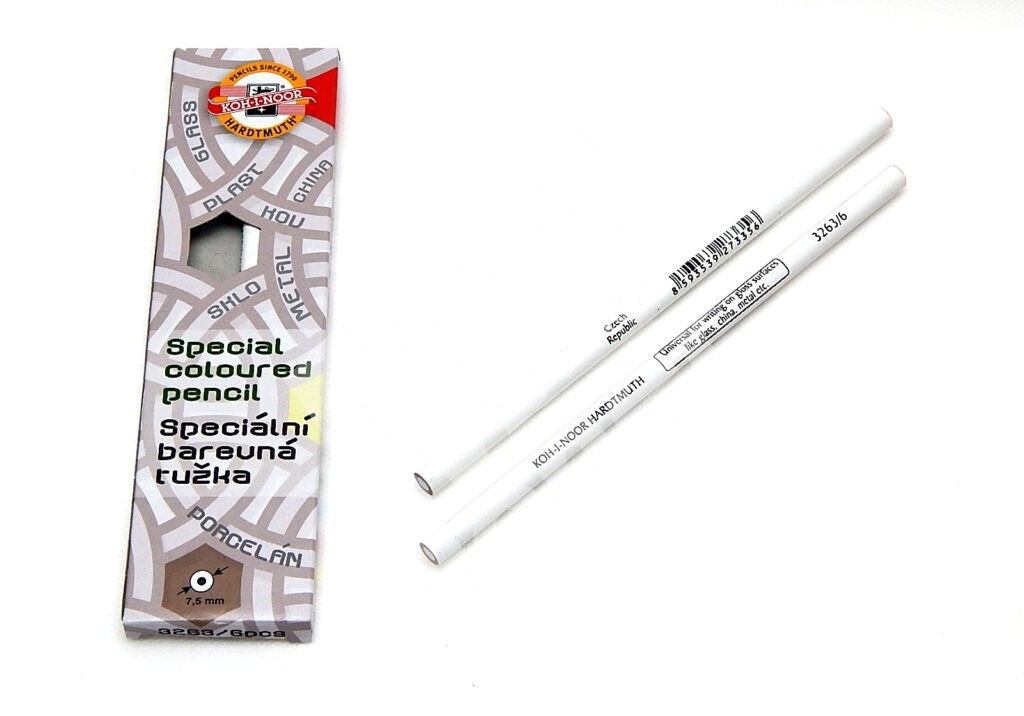 Карандаш-стеклограф на восковой основе для рисования по стеклу 3260/6, белый Koh-i-noor - фото 1
