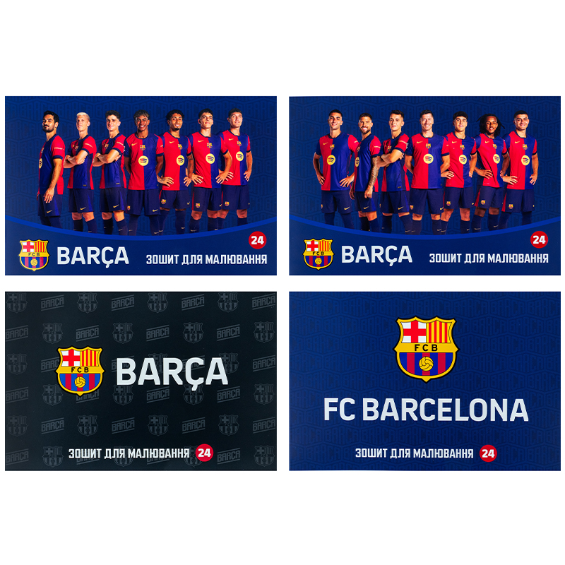 Зошит для малювання, 24 арк., скоба, софт тач + УФ лак, FC Barcelona (BC25-242) Kite - фото 7