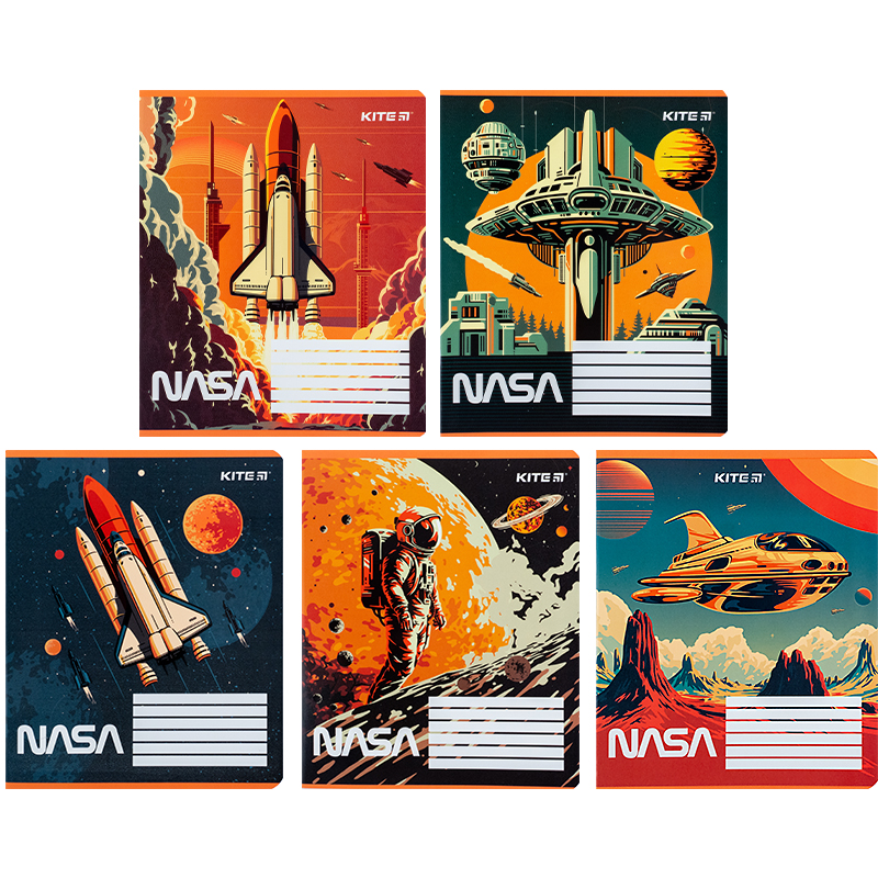 Зошит 12 арк., лін., гібр. лак + УФ лак, NASA (NS24-234) Kite - фото 16