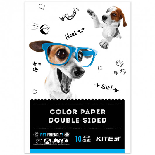 Бумага цветная двустор. (10 л/10 цв.), А5 Kite Dogs Kite - фото 1
