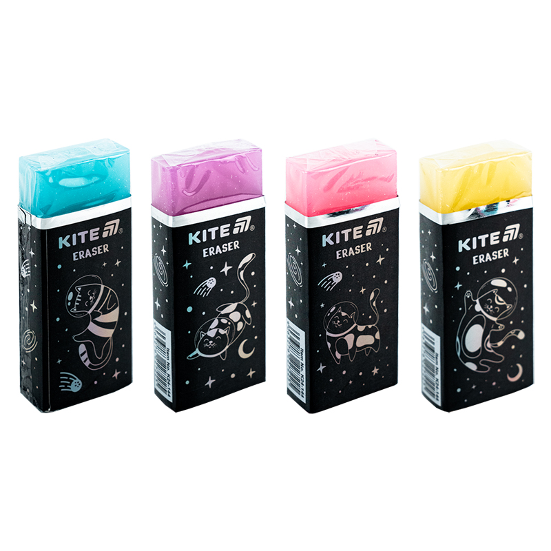 Ластик цветной с глиттером Universe, ассорти цветов Kite - фото 1