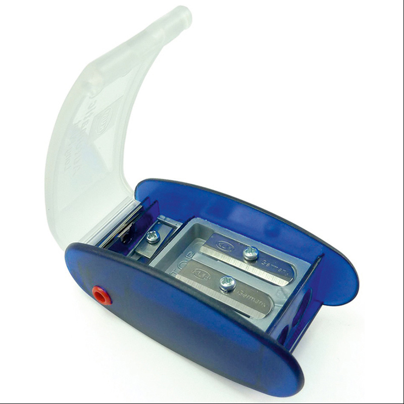 Точилка пластиковая профессиональная Automatic Long Point, 2 отверстия + 2 запасных лезвия, син. KUM - фото 2