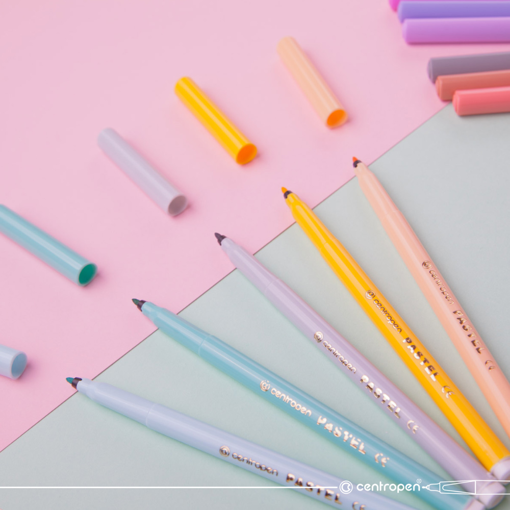 Фломайстер пастельні, 6 кольорів , асорті Centropen - фото 2