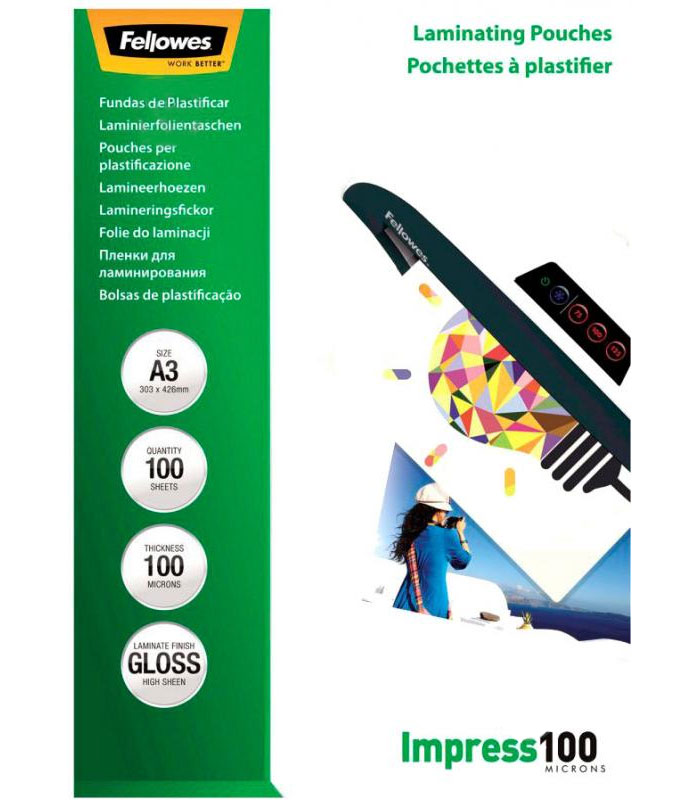 Плівка A3 303*426мм., 100мкм., глянцева, 100шт./уп. FELLOWES - фото 2