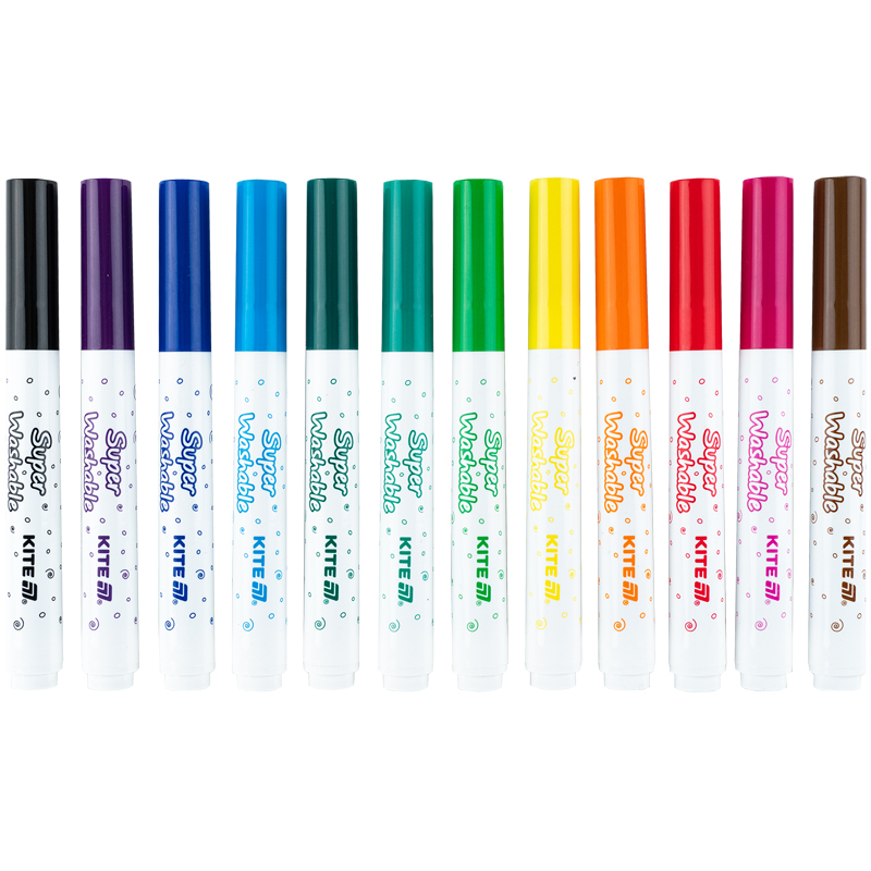 Фломастеры, набор 12шт, Kite Creative Superwashable Jumbo Kite - фото 1