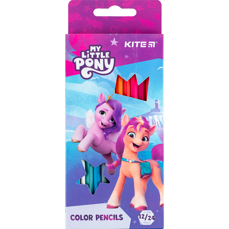 Карандаши цветные двусторонние, 12 шт. Little Pony Kite - фото 1
