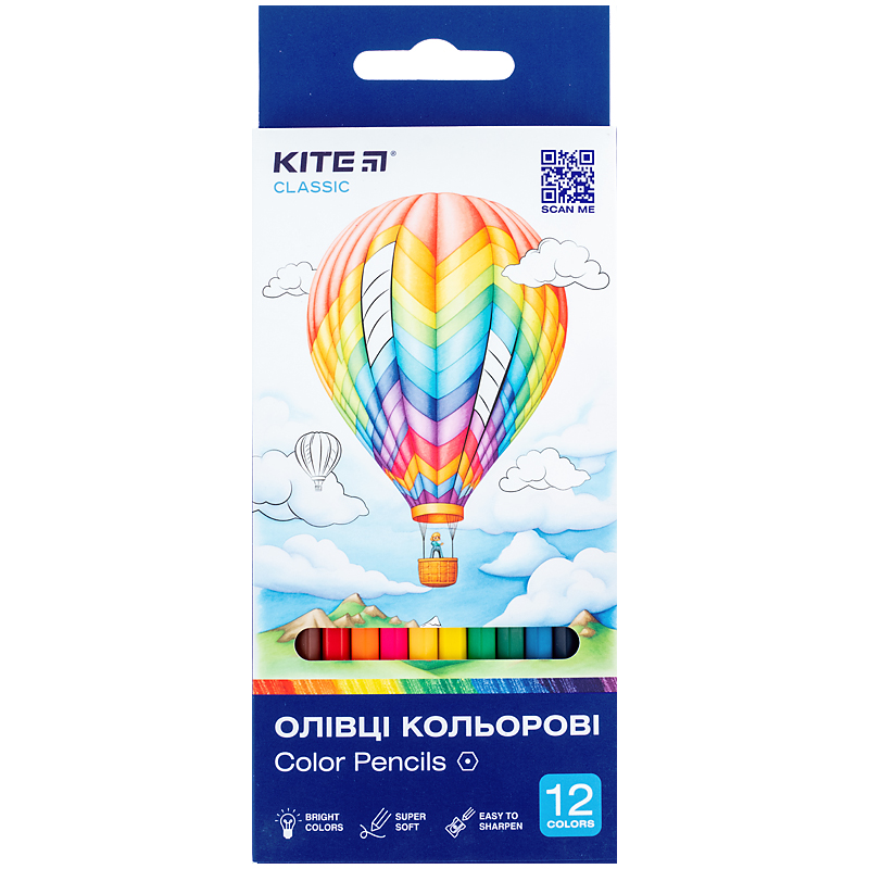 Карандаши цветные, 12 шт. Kite Classic Kite - фото 1