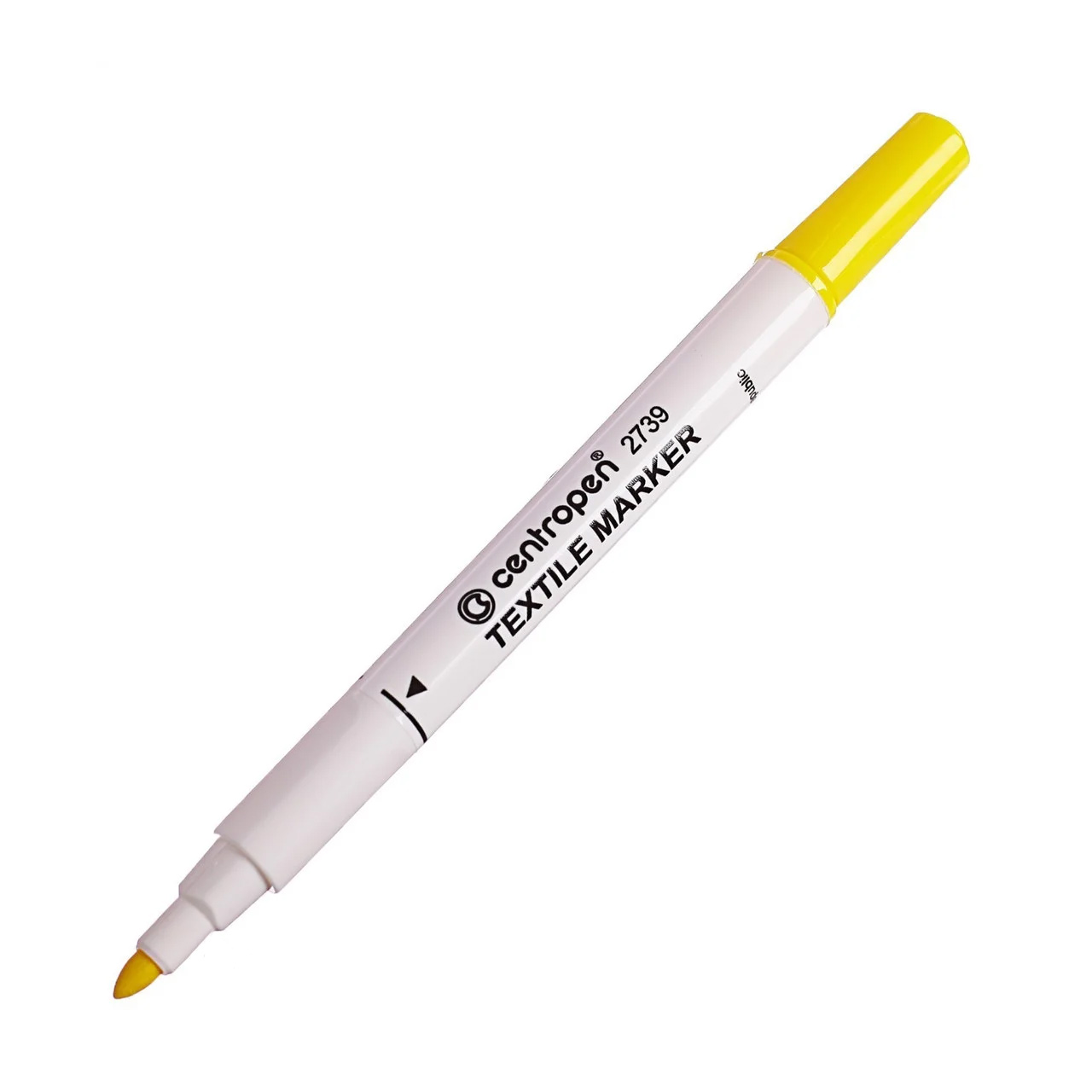 Маркер для тканини 2739, круглий наконечник 2мм., жовт. Centropen - фото 2