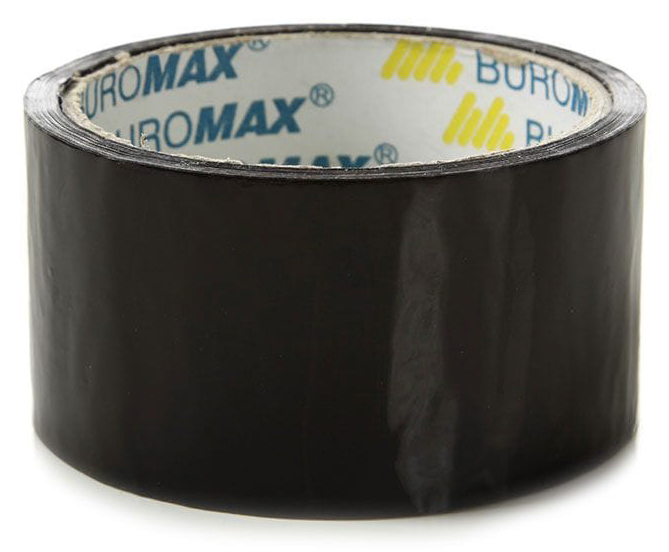 Клейка стрічка пакувальна 48мм.*35м (38,3ярд), 40мкм, чорн. BuroMax - фото 4