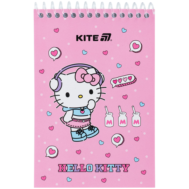 Блокнот пластикова обложка на спіралі, 48 арк., А6 Hello Kitty-1 (HK25-196-1) Kite - фото 1