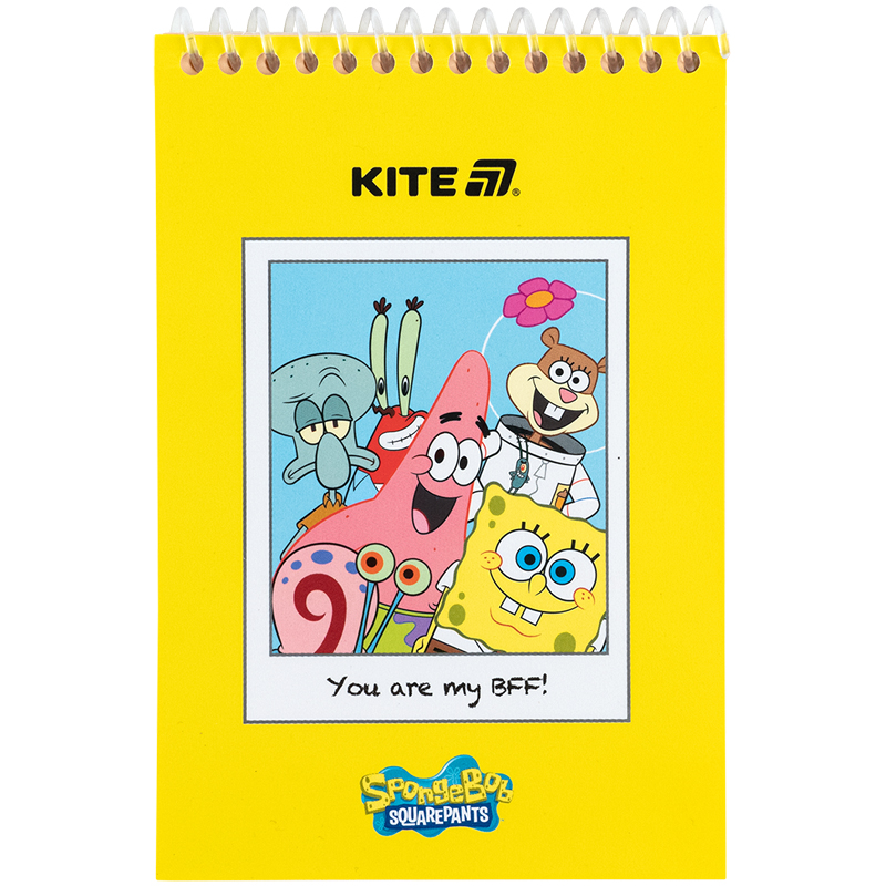 Блокнот пластикова обложка на спіралі, 48 арк., А6 Sponge Bob (SB25-196) Kite - фото 1