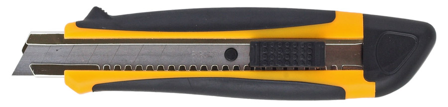 Нож канцелярский большой 18мм., метал. направляющая, прорезиненный корпус BuroMax - фото 2