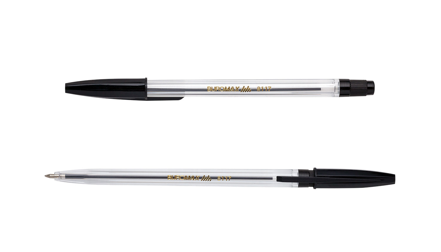 Ручка шариковая, корпус прозр., стержень черн. BuroMax - фото 3