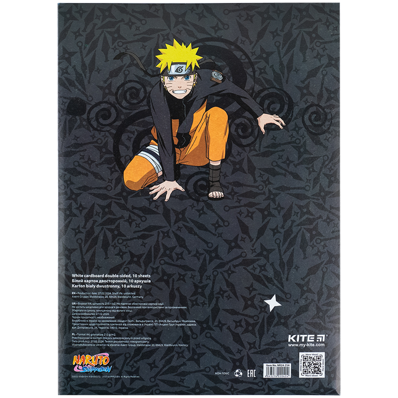 Картон белый (10лист) A4 «Naruto» Kite - фото 1