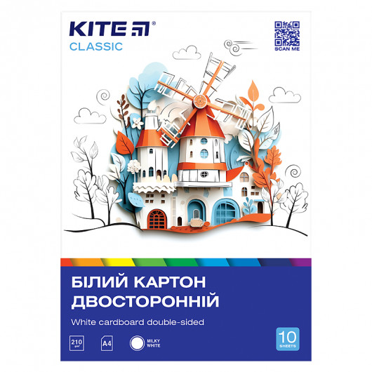 Картон белый (10лист), A4 Classic Kite - фото 1