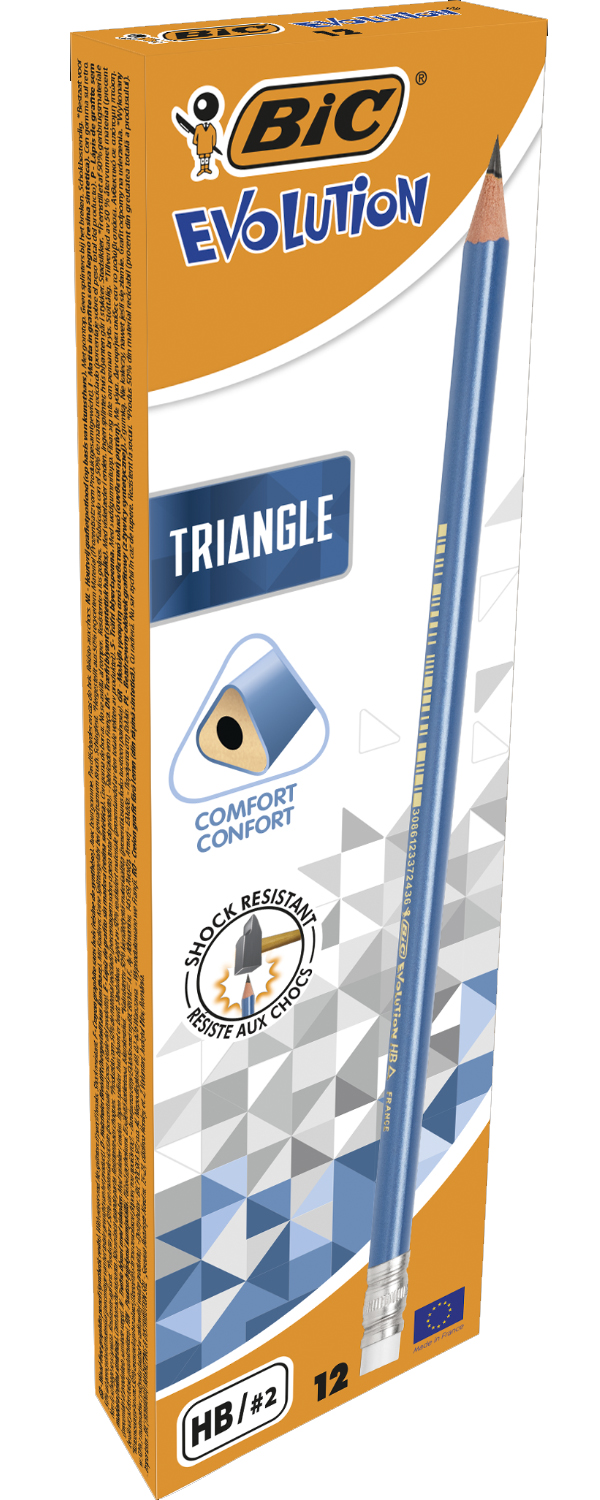 Карандаш простой графитный с резинкой HB ECO Evolution Triangle, пластиковый корпус Bic - фото 2