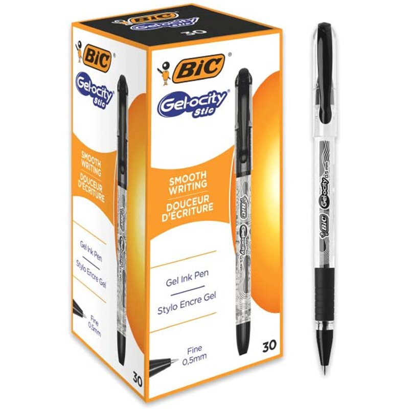 Гельова ручка Gel-Ocity Quick Sticl, 0,5мм., корпус, проз., ст , чорн. Bic - фото 5