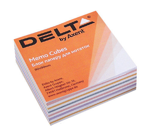 Блок для запису неклеєний 90*90*30мм., Delta (D8013) Mix Axent - фото 1
