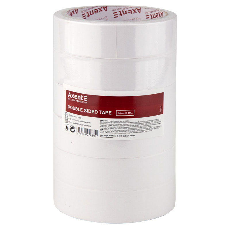 Клейкая лента двухсторонняя на вспененной основе 24мм.*10м. Axent - фото 1