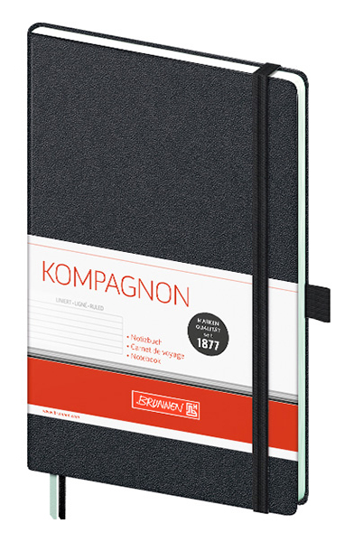Книга записная Компаньон А5, 96л., лин., черн. Brunnen - фото 1