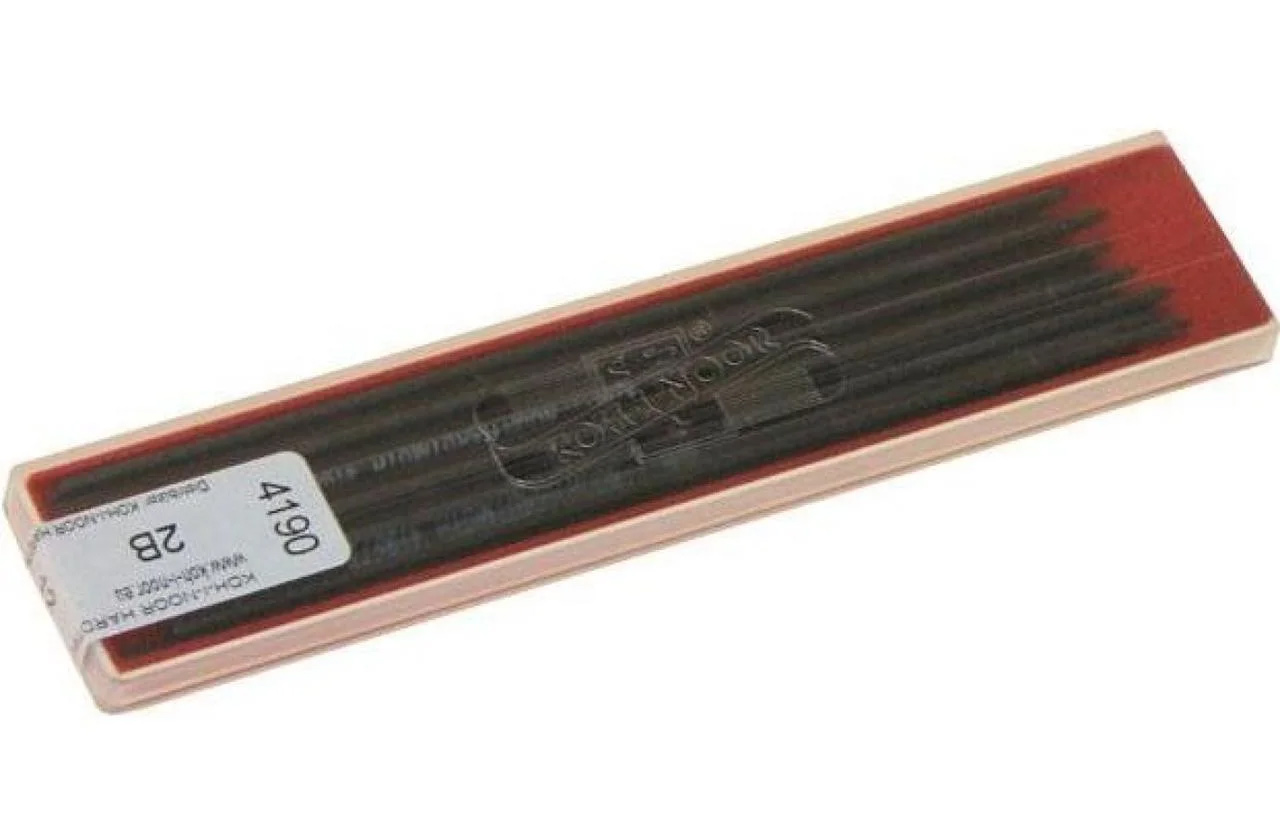 Грифели для цангового карандаша 2,0мм., 2B, 120мм., 12шт/уп. (4190) Koh-i-noor - фото 2