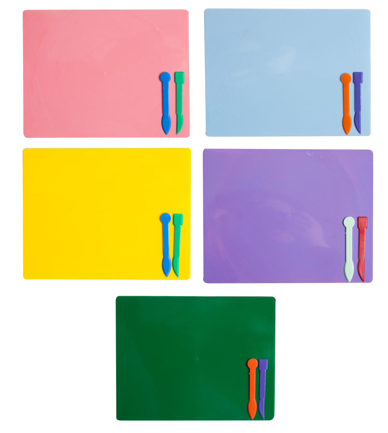 Дощечка для пластиліна 193*250мм. + 2 стека, асорті ZiBi - фото 2