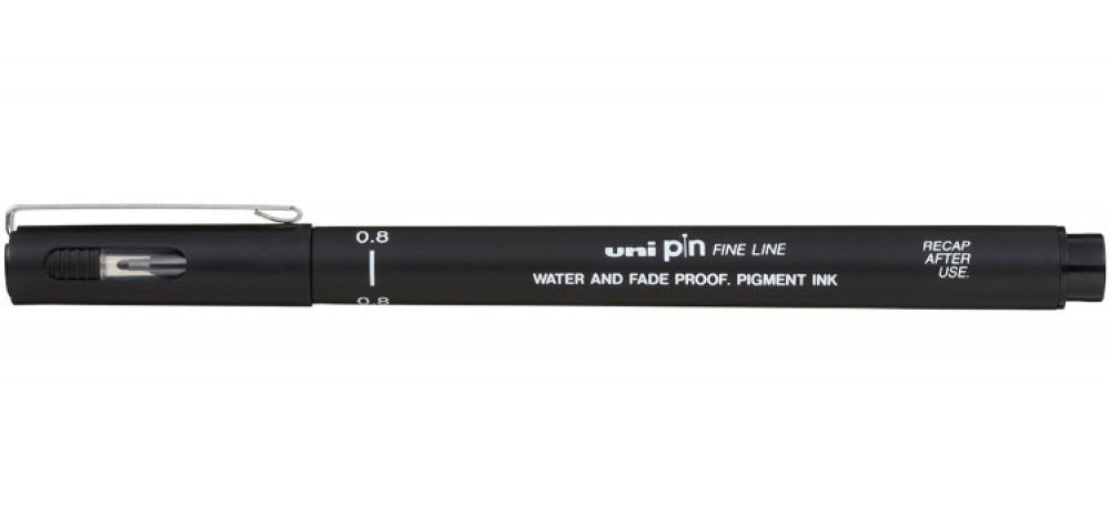 Лінер Pin fine line 0.8мм., корпус чорн., ст. чорн. Uni - фото 6