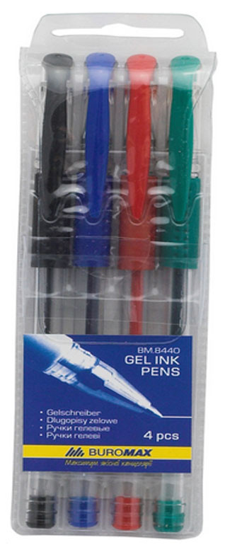 Гельова ручка, набір 4шт./уп. BuroMax - фото 2