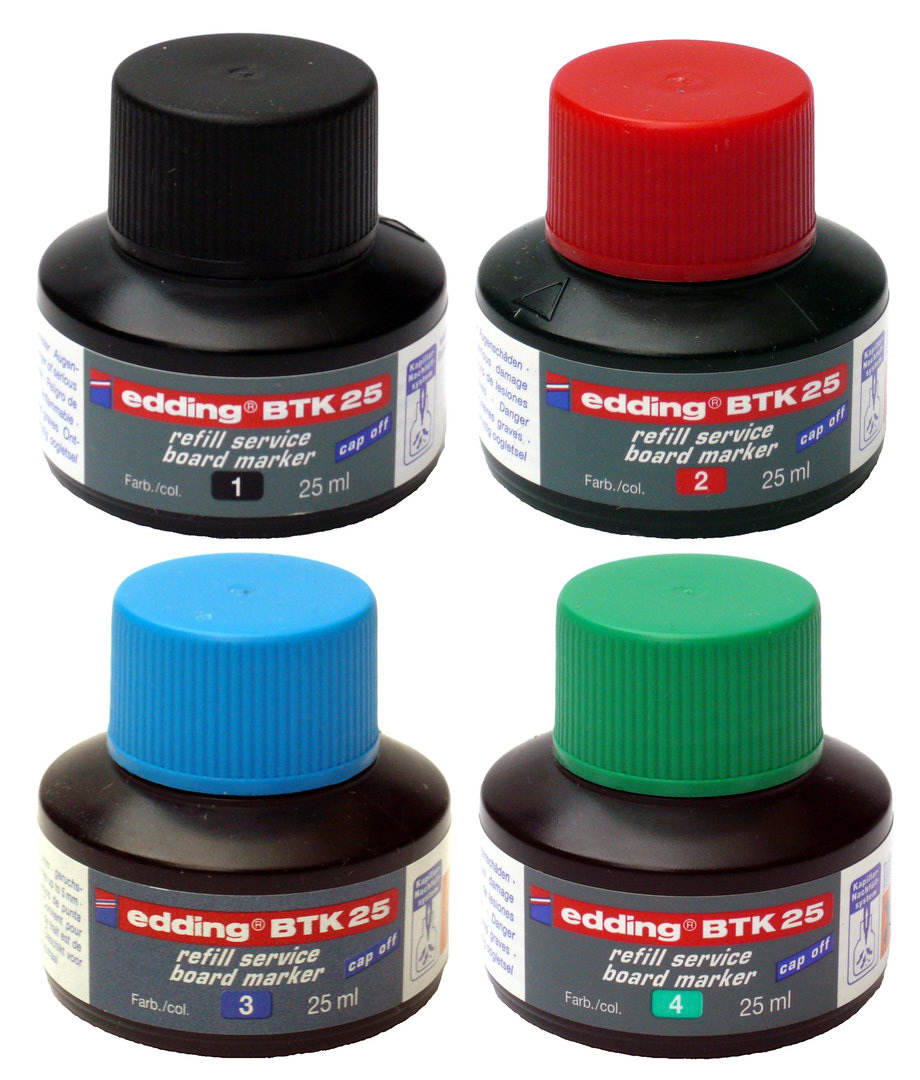 Чернило для заправки маркеров для сухостираемых досок BTK25, 25мл., красн. Edding - фото 3