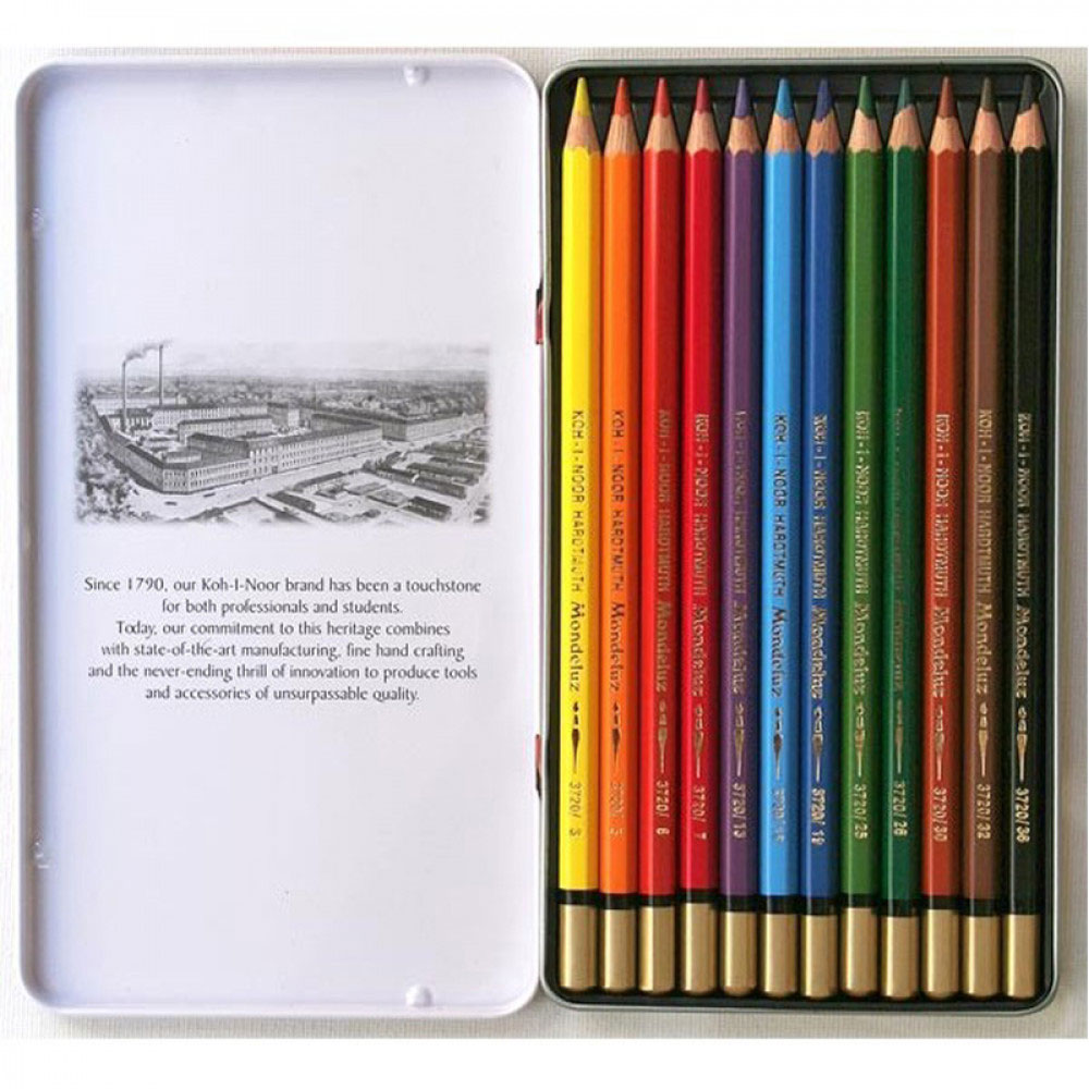 Олівці акварельні, 12кол. MONDELUZ 3722, метал/коробка Koh-i-noor - фото 2