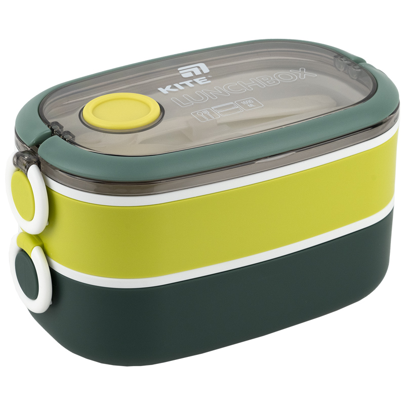 Ланчбокс двойной с наполнением 1600 мл, зеленый (K25-1181-3) Kite - фото 3