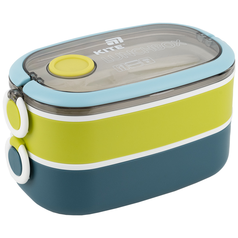 Ланчбокс двойной с наполнением 1600 мл, синий (K25-1181-2) Kite - фото 3