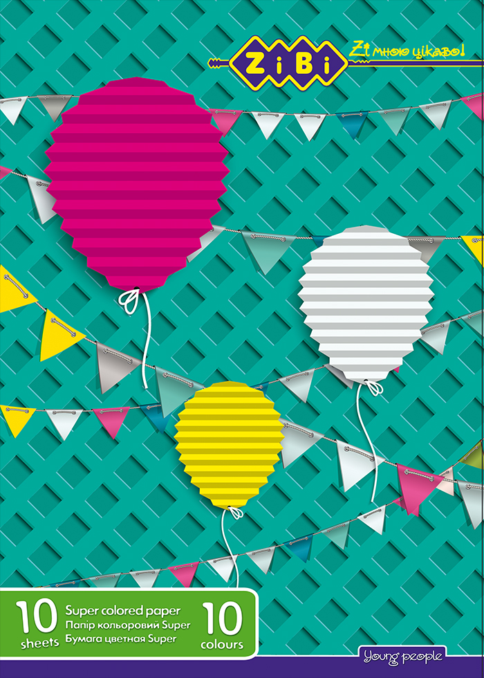 Бумага цветная А4 10листов, 10цвет. (4 неон.+6 станд. цветов) - фото 2