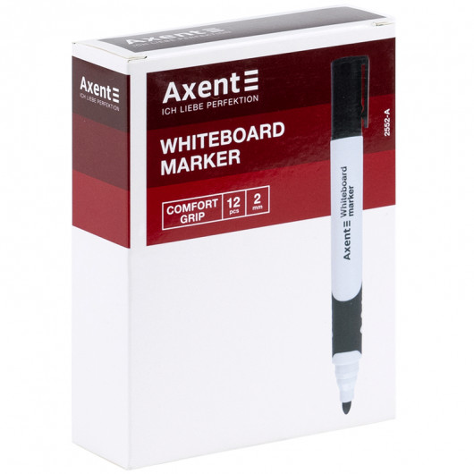 Маркер для досок Whiteboard Comfort Grip 2552-A, круглое острие 2мм., красный Axent - фото 1