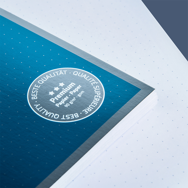 Коледж-блок А5 Premium, крапка., 80 арк., мет. блакит. Brunnen - фото 1