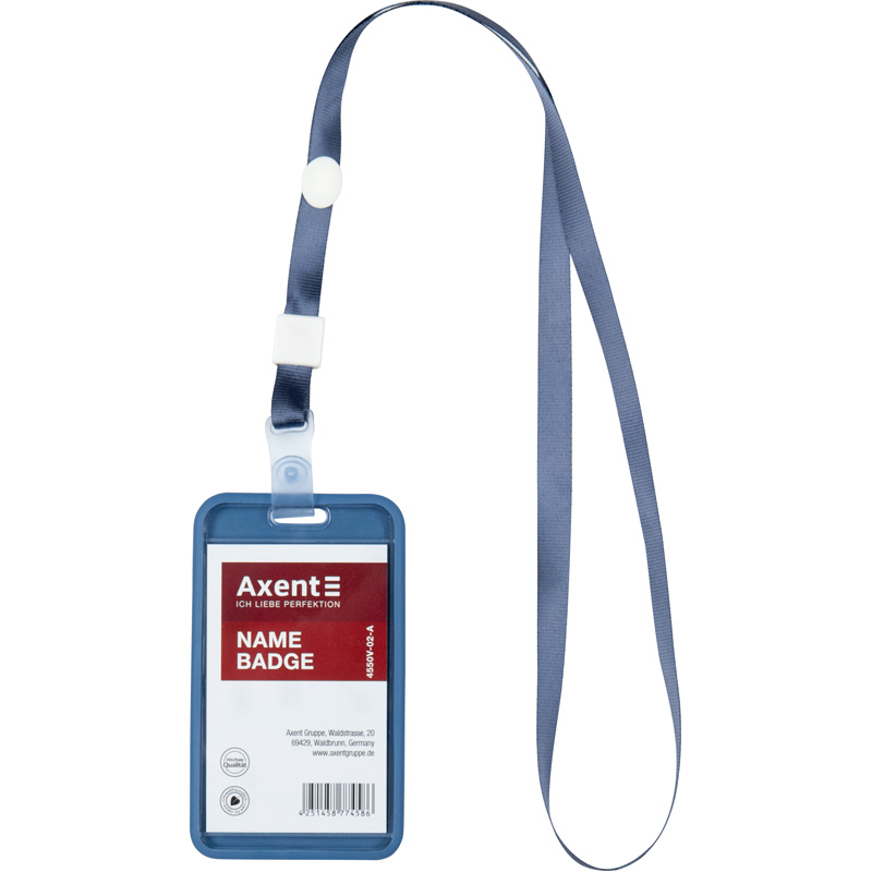 Бейдж-чохол вертикальний SoftTouch, 54*85мм., матовий, син. Axent - фото 3