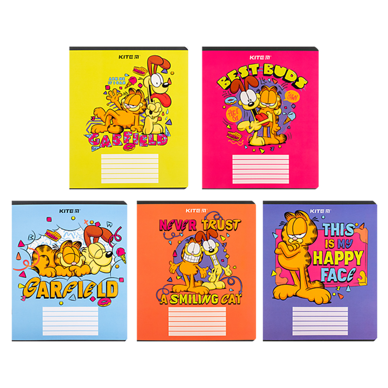 Зошит 18 арк., кл., софт тач + УФ лак, Garfield (GF24-236) Kite - фото 15