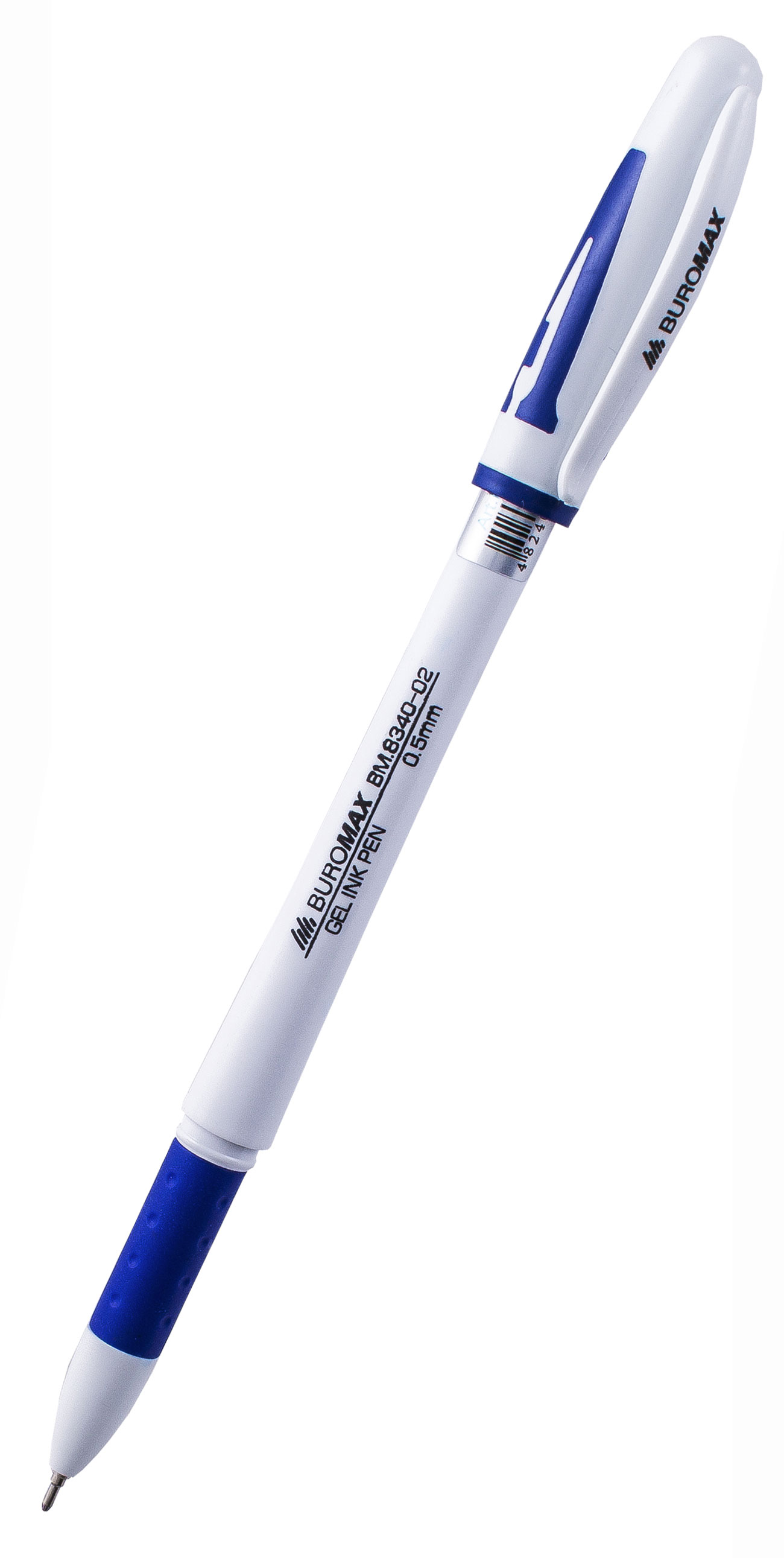 Гельова ручка JOBMAX, корпус, біл., ст., син. BuroMax - фото 3