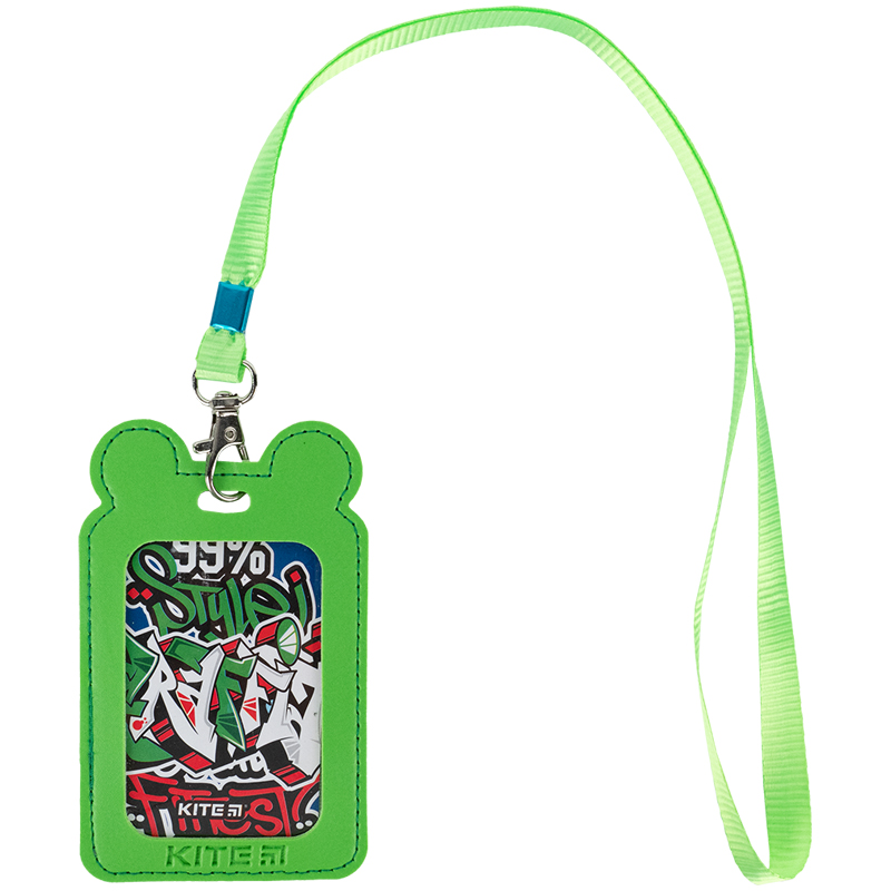 Бейдж на шнурку вертикальний, зелений Kite - фото 1