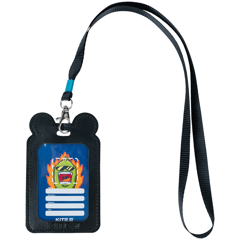 Бейдж на шнурку вертикальний, чорний Kite - фото 3