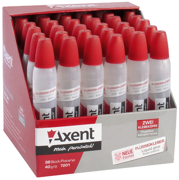 Клей силікатний, 40г. 2 апликатора Axent - фото 3