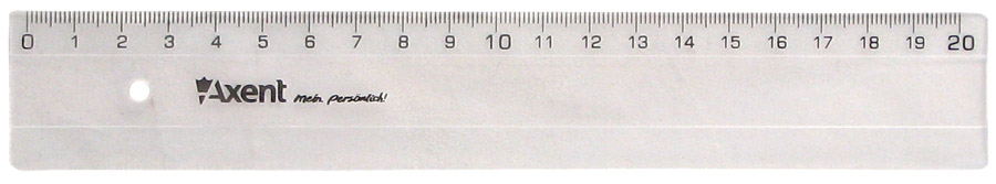 Линейка пластиковая 20см, прозр. Axent - фото 1