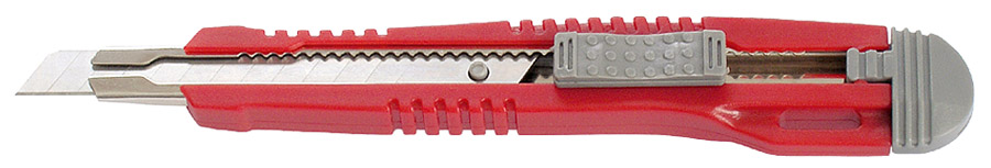 Нож канцелярский малый 9мм., метал. направляющая, пластиковый корпус, красно-серый Axent - фото 2