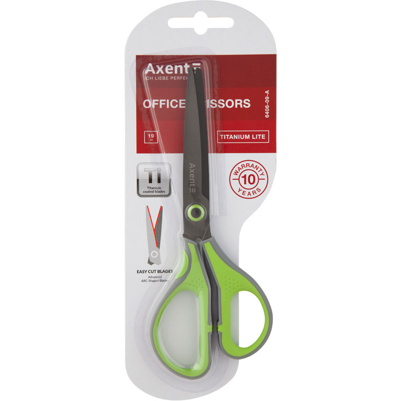 Ножиці 19см Titanium Lite, сіро-салатові Axent - фото 2