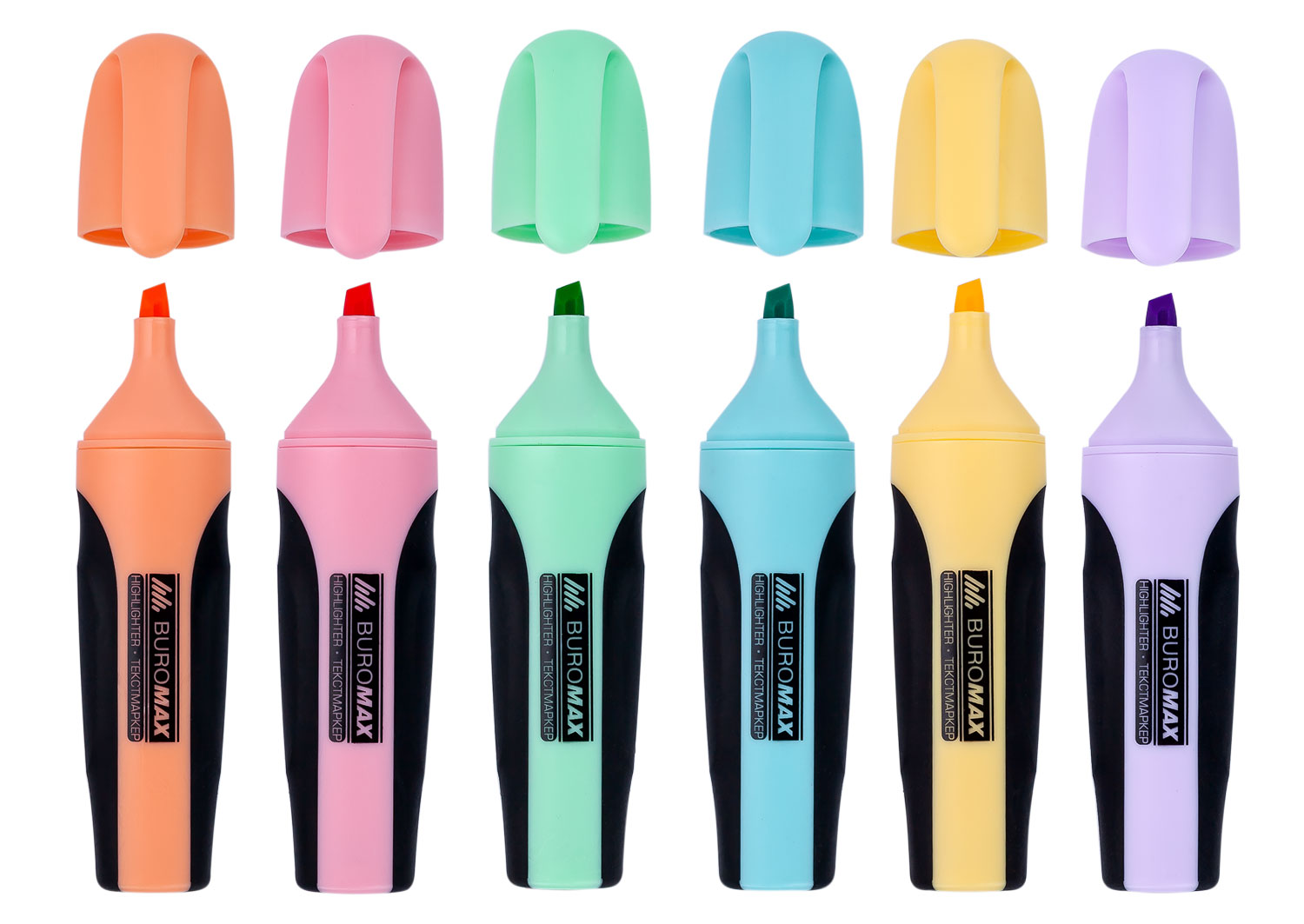 Маркер текстовый 2-4мм., PASTEL, набор 6шт./уп. BuroMax - фото 3