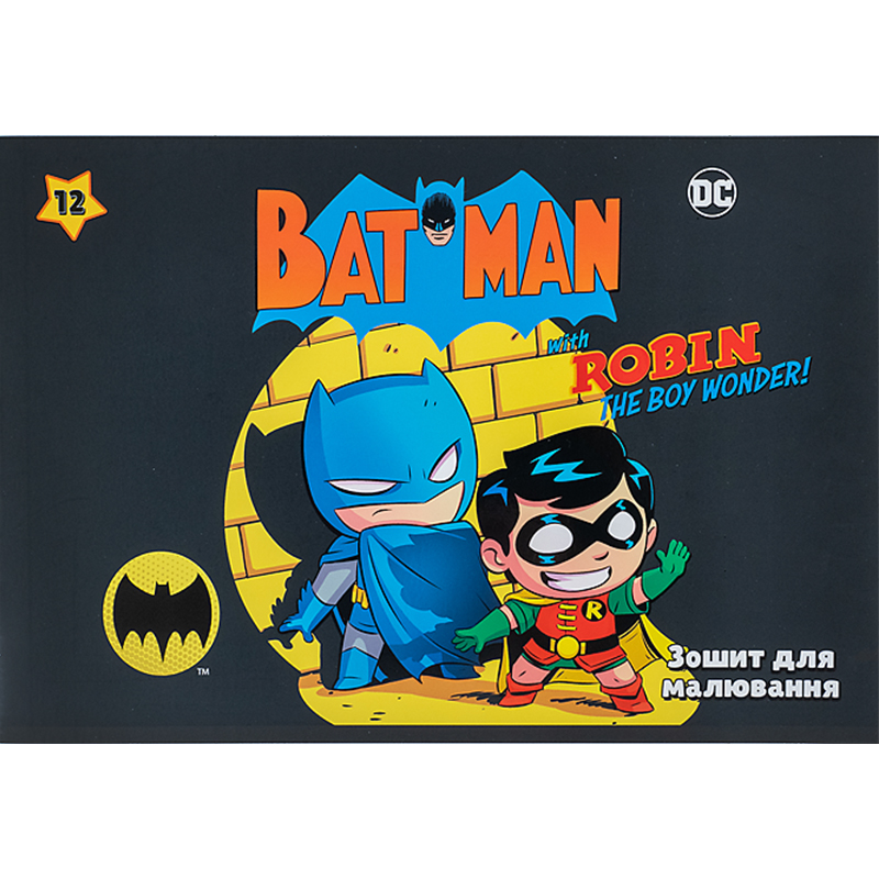 Зошит для малювання, 12 арк., скоба, софт тач + УФ лак, «DC Comics» Kite - фото 4