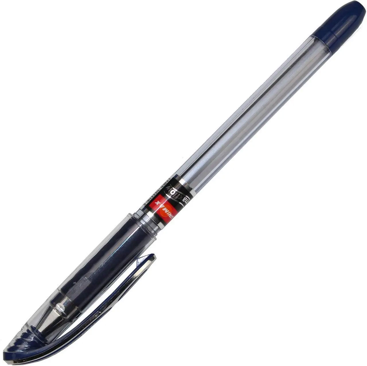 Ручка кулькова Maxflow, 0,7мм., корпус прозорий, стержень син. Unimax - фото 1