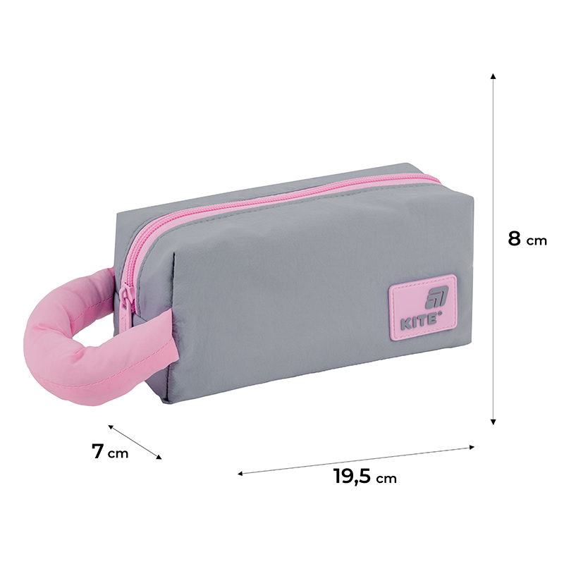 Пенал 2703-2 серо-розовый Kite - фото 2