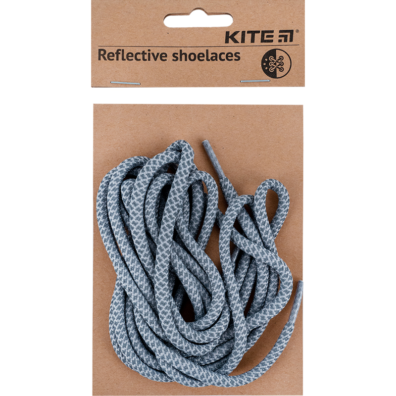 Шнурки для обуви светоотражающие, серый Kite - фото 1