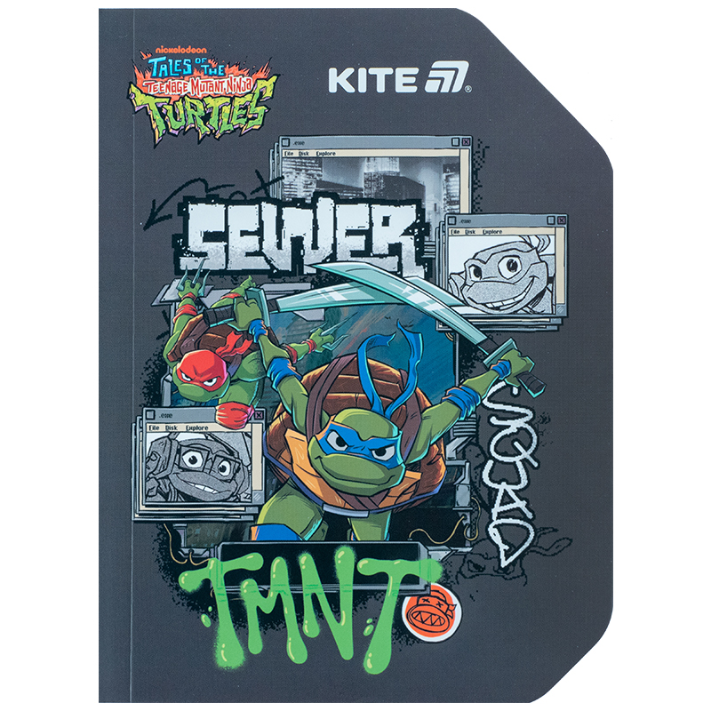 Блокнот вирубка, клей, 60 арк., А6 Ninja Turtles (NT25-223) Kite - фото 1